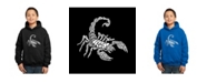LA Pop Art Boy's Word Art Hoodies - Types of Scorpions